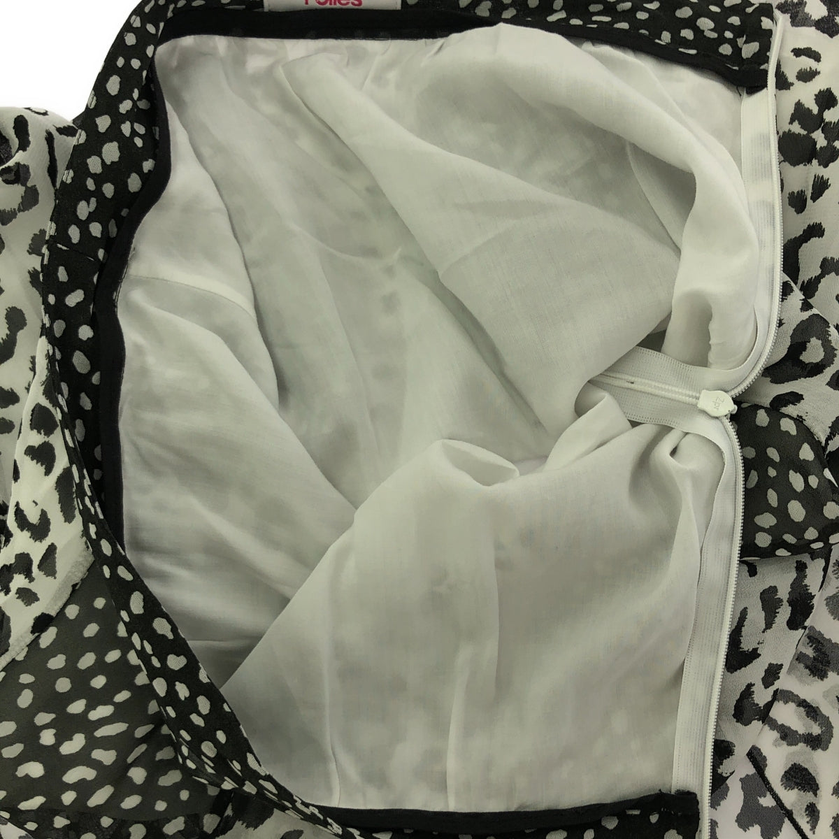 BLUGIRL Folies/ブルーガール フォリー | 総柄 サイドジップ シアー スカート / 裏地付き | 40 | ブラック/ホワイト | レディース