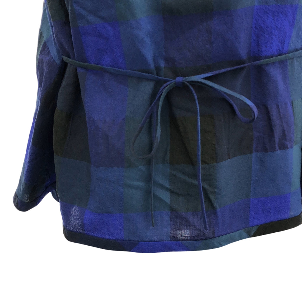 【美品】  mina perhonen / ミナペルホネン | join ブロックチェックシャツ | 38 | ネイビー | レディース