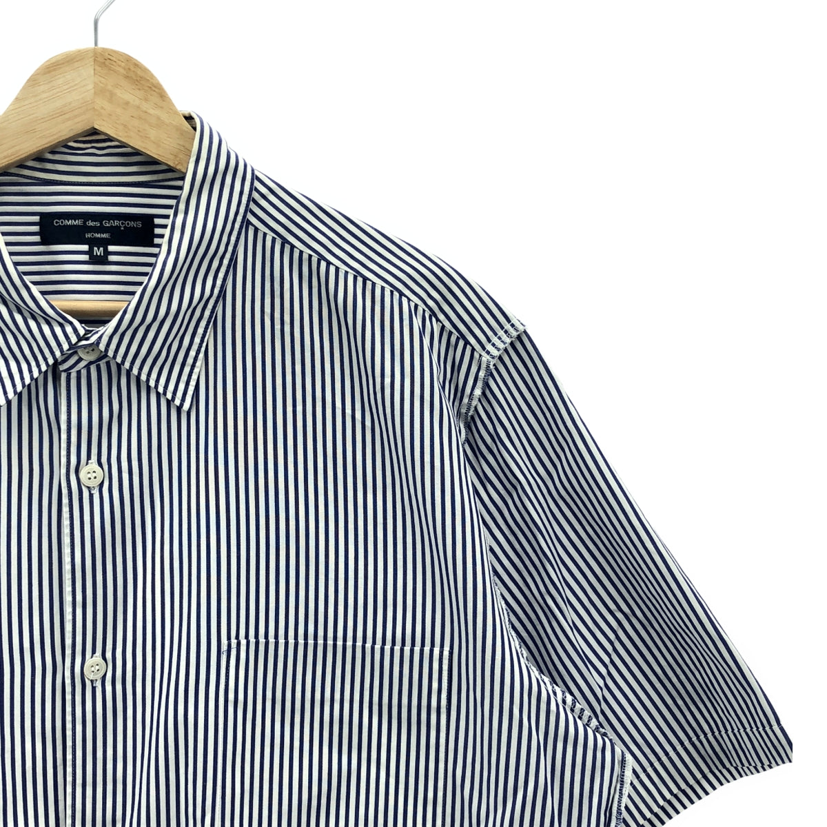 COMME des GARCONS HOMME | 2007SS | Inside-out striped cotton shirt | M | Men's