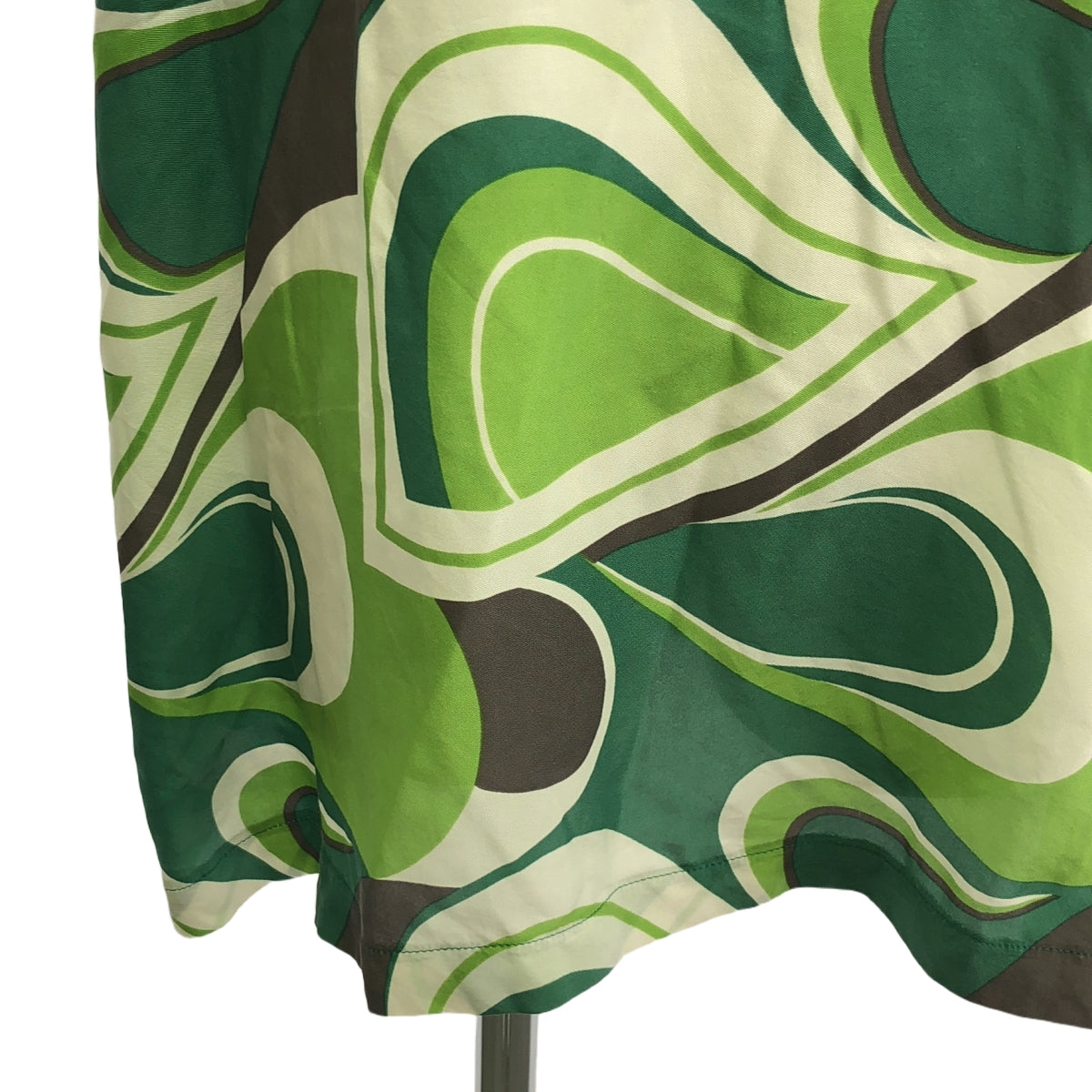 JUNYA WATANABE COMME des GARCONS / ジュンヤワタナベ | 2010SS | シルク コットン 切替 柄 ワンピース | M | グリーン系 | レディース