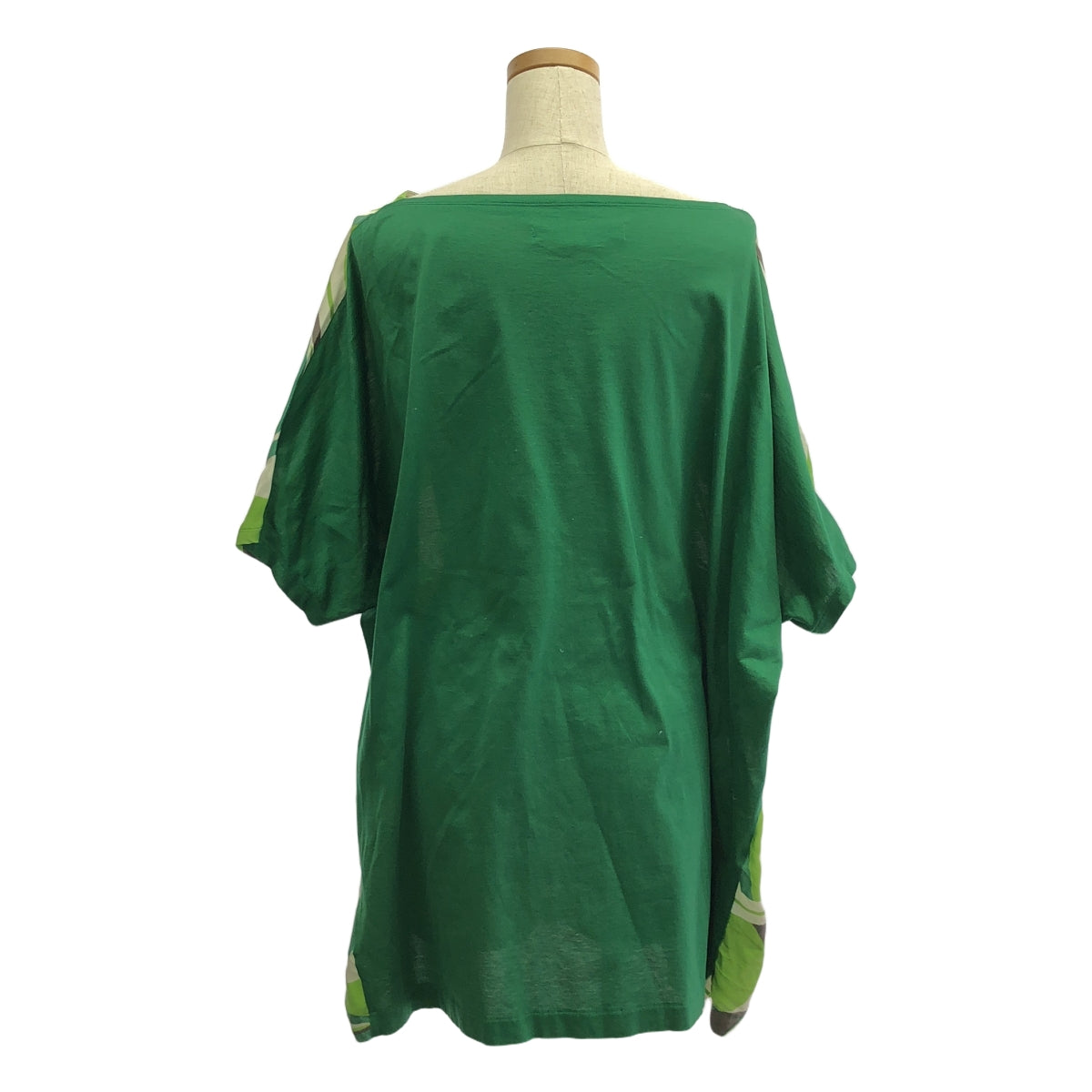 JUNYA WATANABE COMME des GARCONS / ジュンヤワタナベ | 2010SS | シルク コットン 切替 柄 ワンピース | M | グリーン系 | レディース