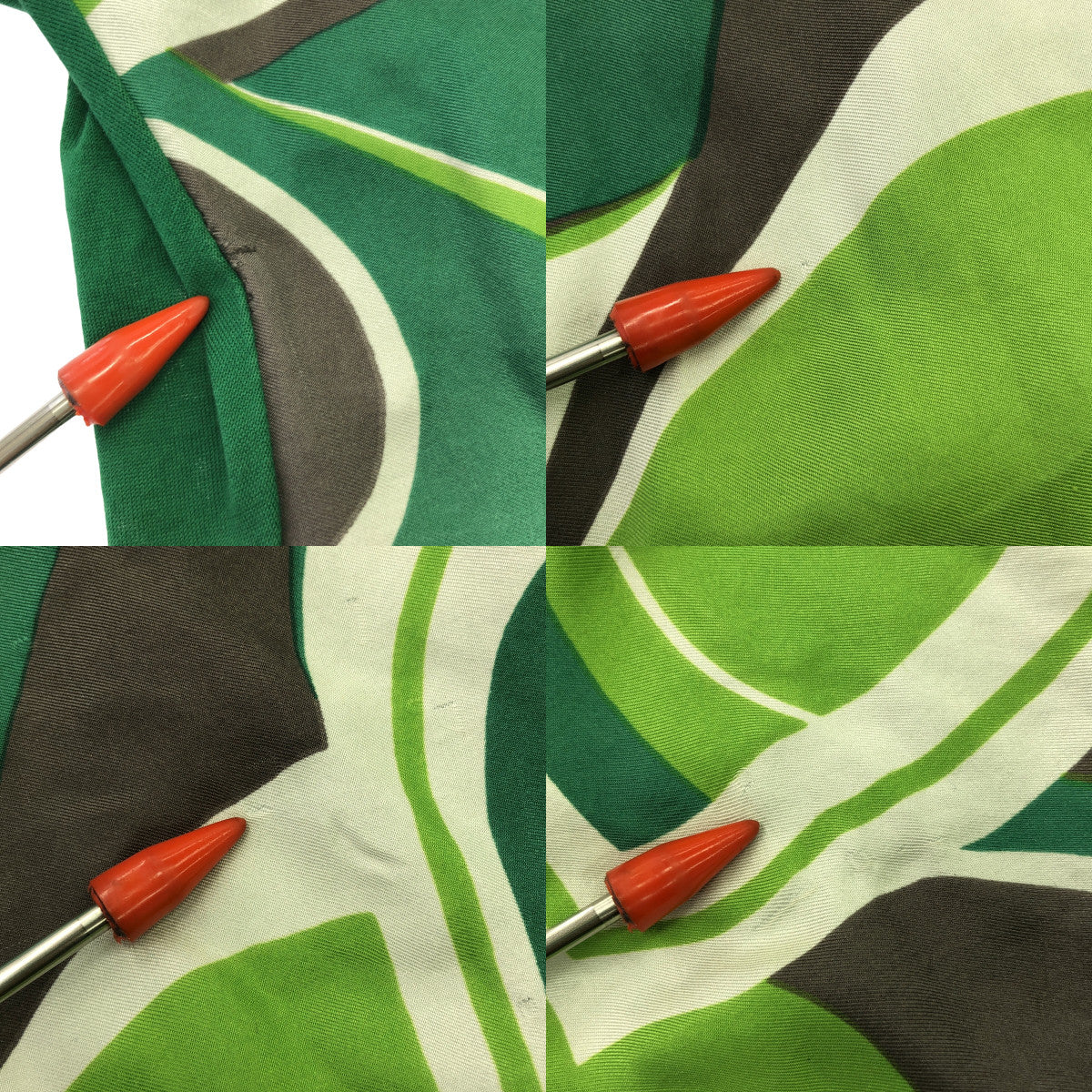 JUNYA WATANABE COMME des GARCONS / ジュンヤワタナベ | 2010SS | シルク コットン 切替 柄 ワンピース | M | グリーン系 | レディース