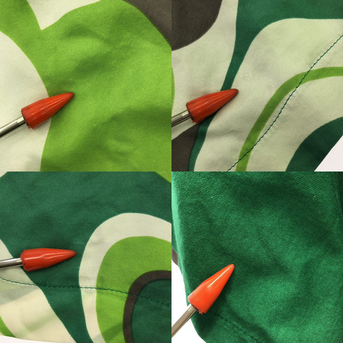 JUNYA WATANABE COMME des GARCONS / ジュンヤワタナベ | 2010SS | シルク コットン 切替 柄 ワンピース | M | グリーン系 | レディース