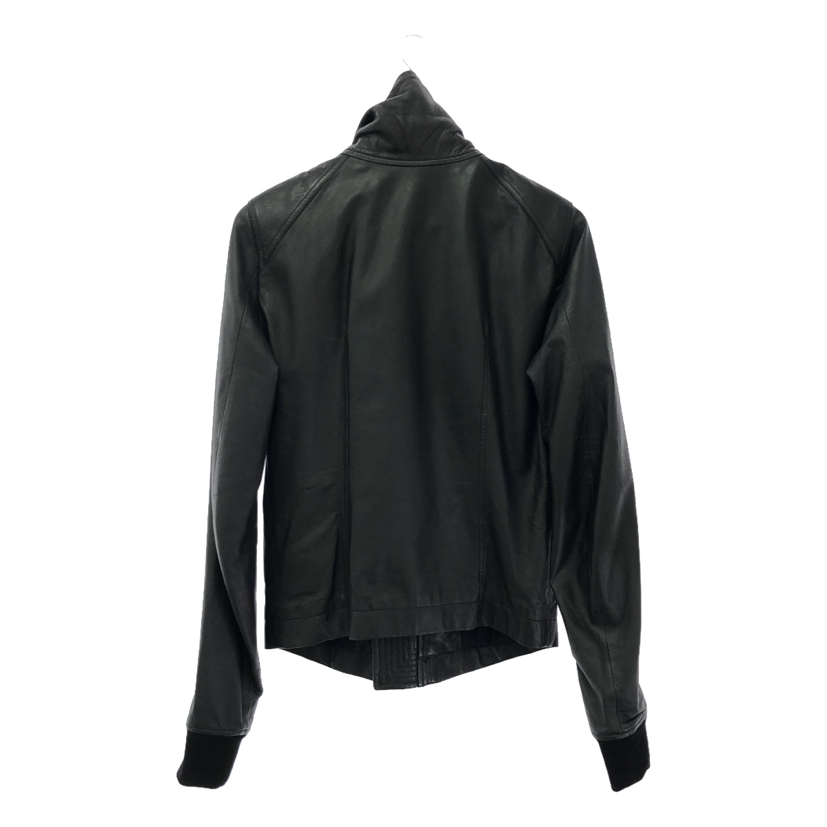 Rick Owens | OLMAR and MIRTA INTARSIA HIGH NECK Lamb Leather High Neck Single Rider Jacket | 48 | Men's