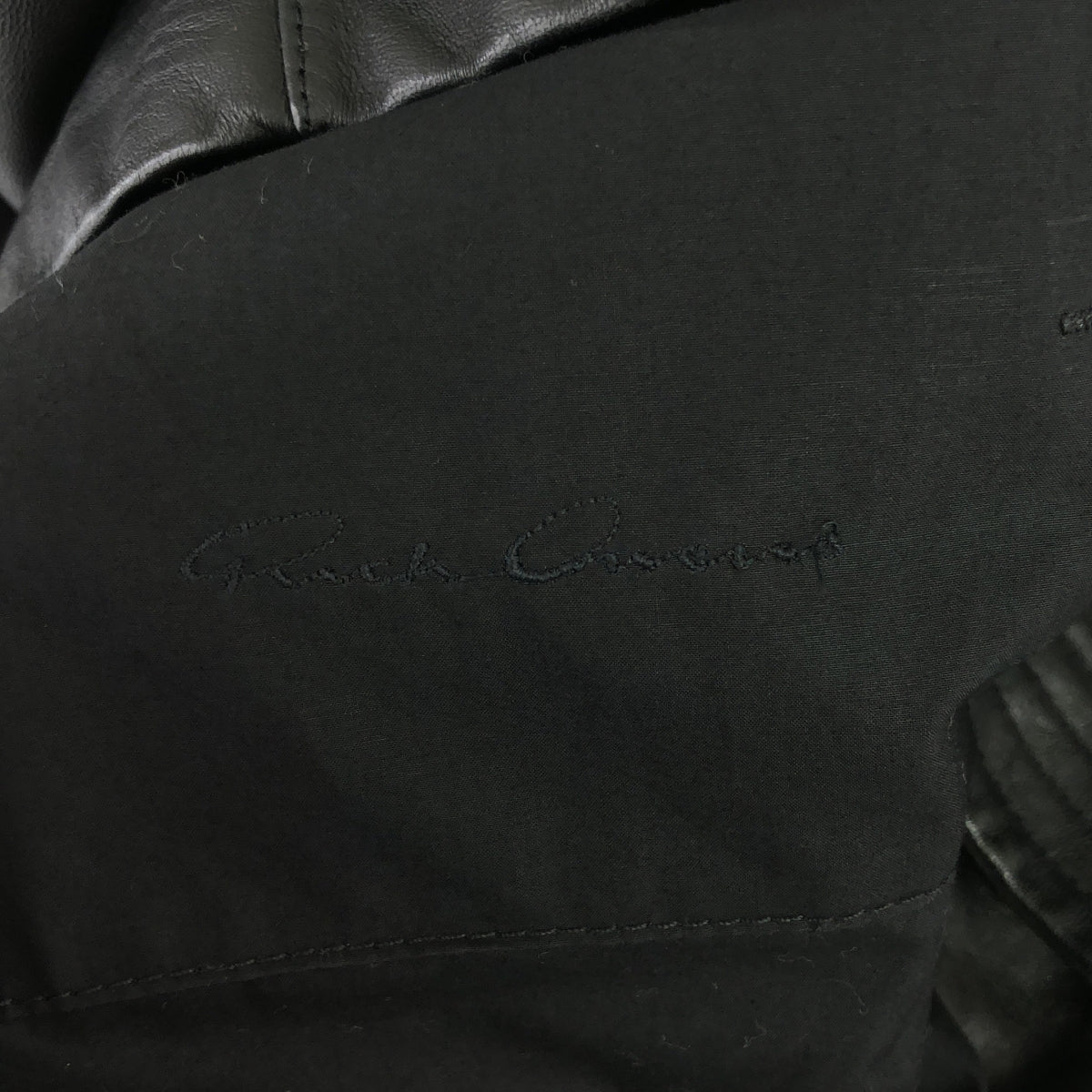 Rick Owens | OLMAR and MIRTA INTARSIA HIGH NECK Lamb Leather High Neck Single Rider Jacket | 48 | Men's