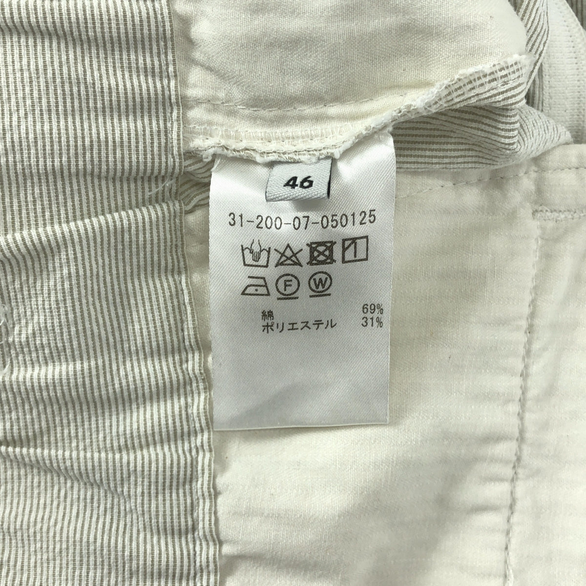 ESTNATION / エストネーション | コードレーン タック テーパード イージー パンツ | 46 | ベージュ/ホワイト | メンズ