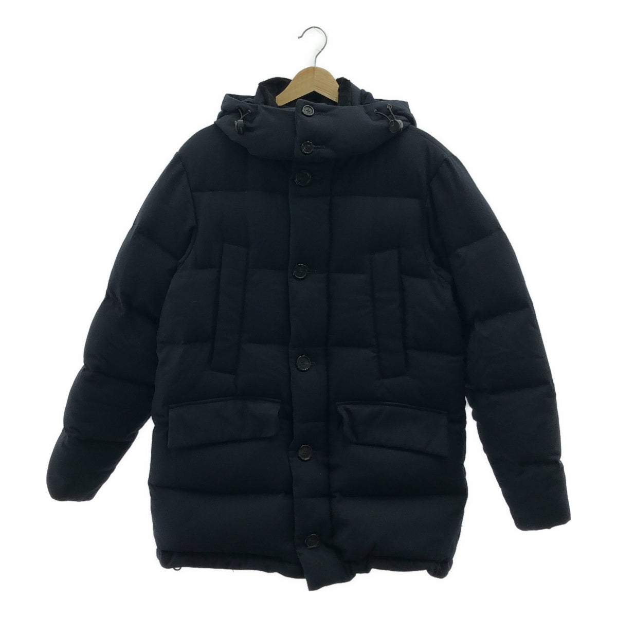 BURBERRY LONDON / バーバリーロンドン | フード付 ダウン ジャケット | 46 | ネイビー | メンズ