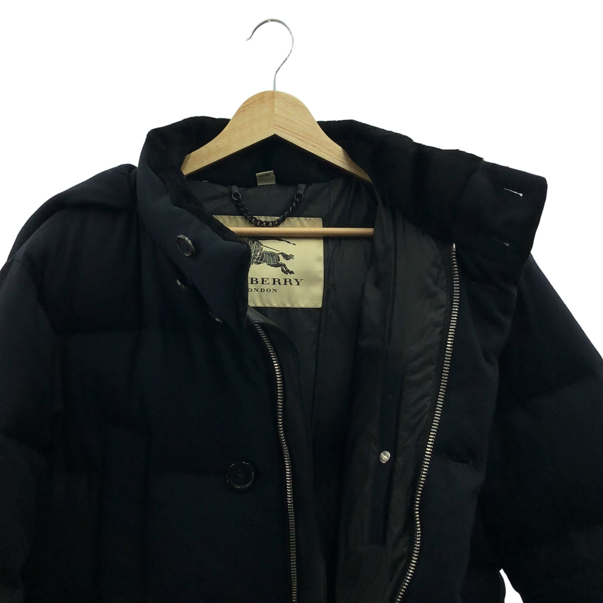 BURBERRY LONDON / バーバリーロンドン | フード付 ダウン ジャケット | 46 | ネイビー | メンズ