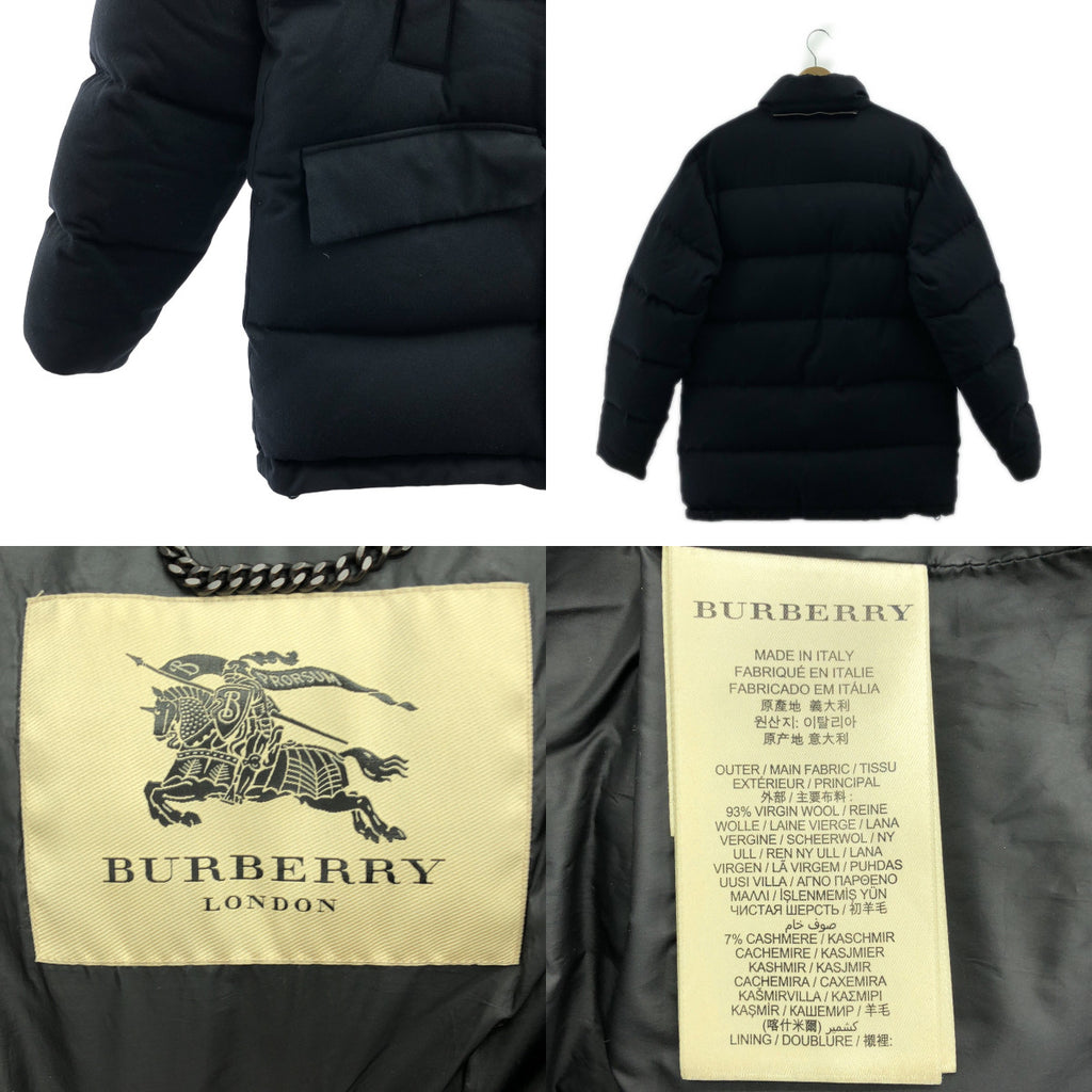 BURBERRY LONDON / バーバリーロンドン | フード付 ダウン ジャケット | 46 | ネイビー | メンズ