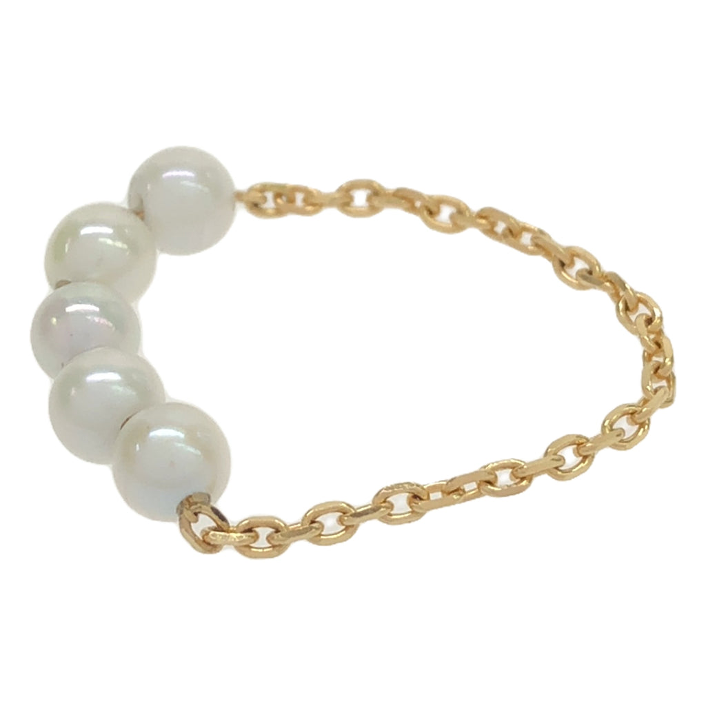 [美麗狀態] IENA | 2023秋冬 | 【GIGI】pour IENA 特別訂製鏈條珍珠戒指 |金色/珍珠 |女性的