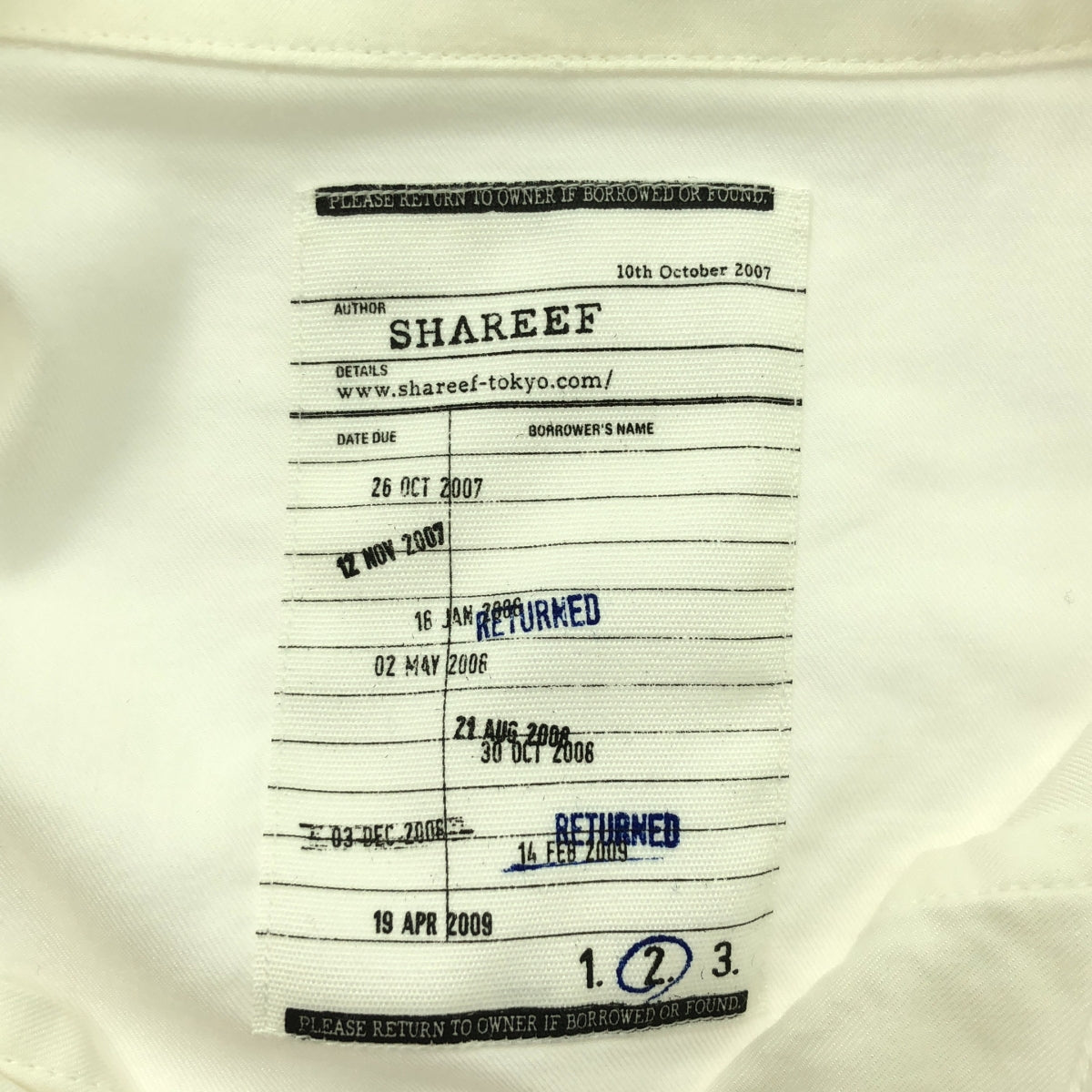 SHAREEF / Shareef | BITE INTO THE APPELE BIG SHIRTS | 2 | White | Men's