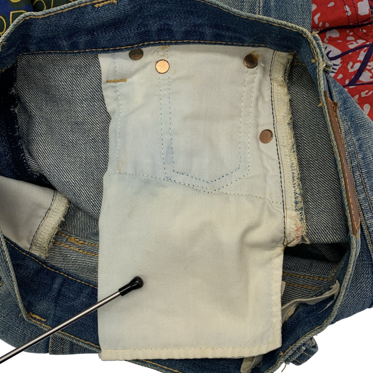 JUNYA WATANABE COMME des GARCONS / 준야 와타나베 | 2009SS | 데미지 가공 변형 도킹 가죽 패치 데님 볼륨 스커트 | XS |