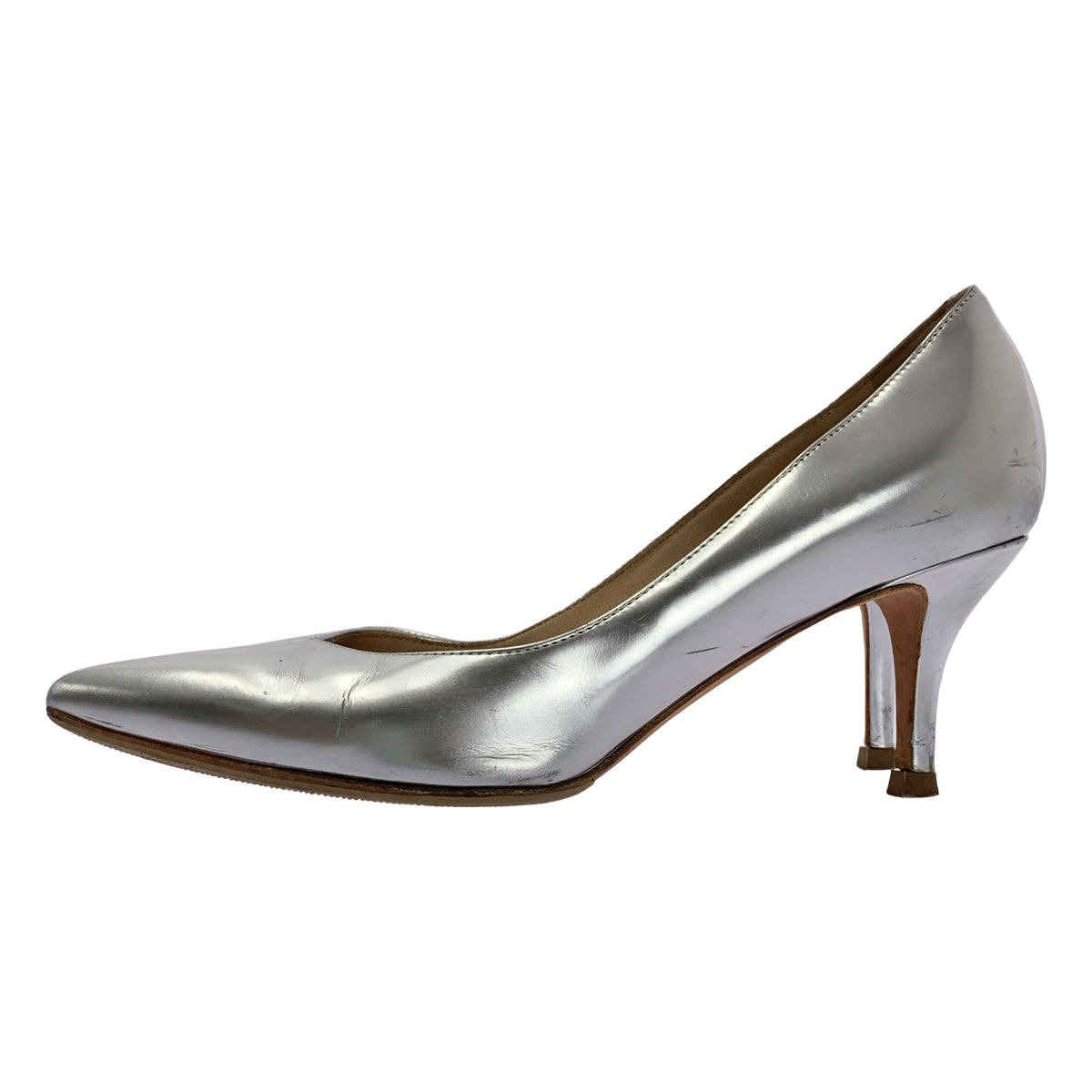 PELLICO / 페리코 | 특허 가죽 메탈릭 포인티드 투 힐 펌프스 | 35 | 여성
