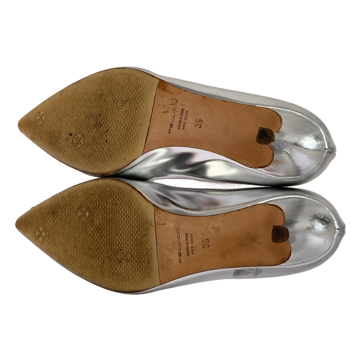 PELLICO / 페리코 | 특허 가죽 메탈릭 포인티드 투 힐 펌프스 | 35 | 여성