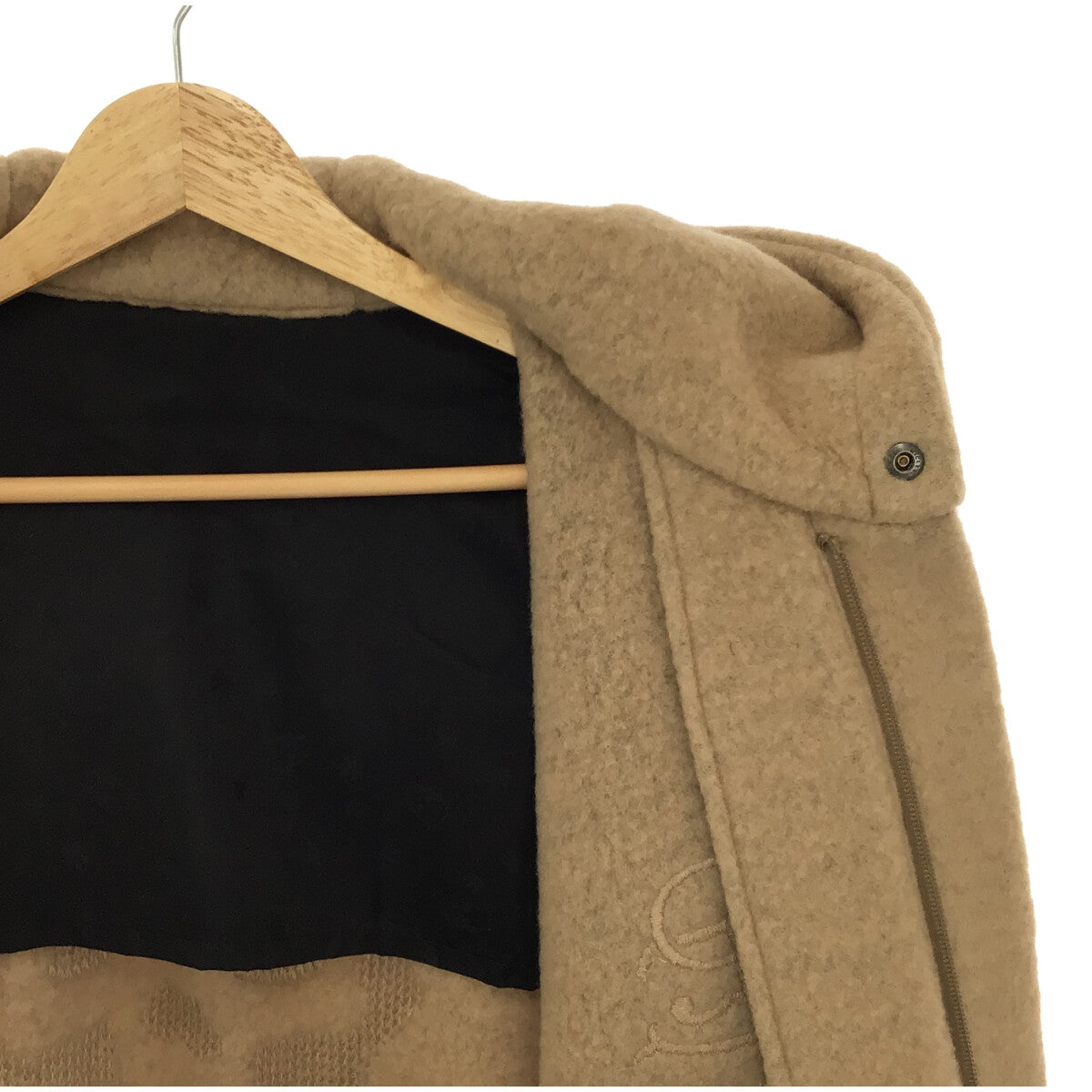 呂西安·佩拉-菲內 / 呂西安·佩拉-菲內 |羊毛骷髏刺繡連帽外套 | S |米色 |男士