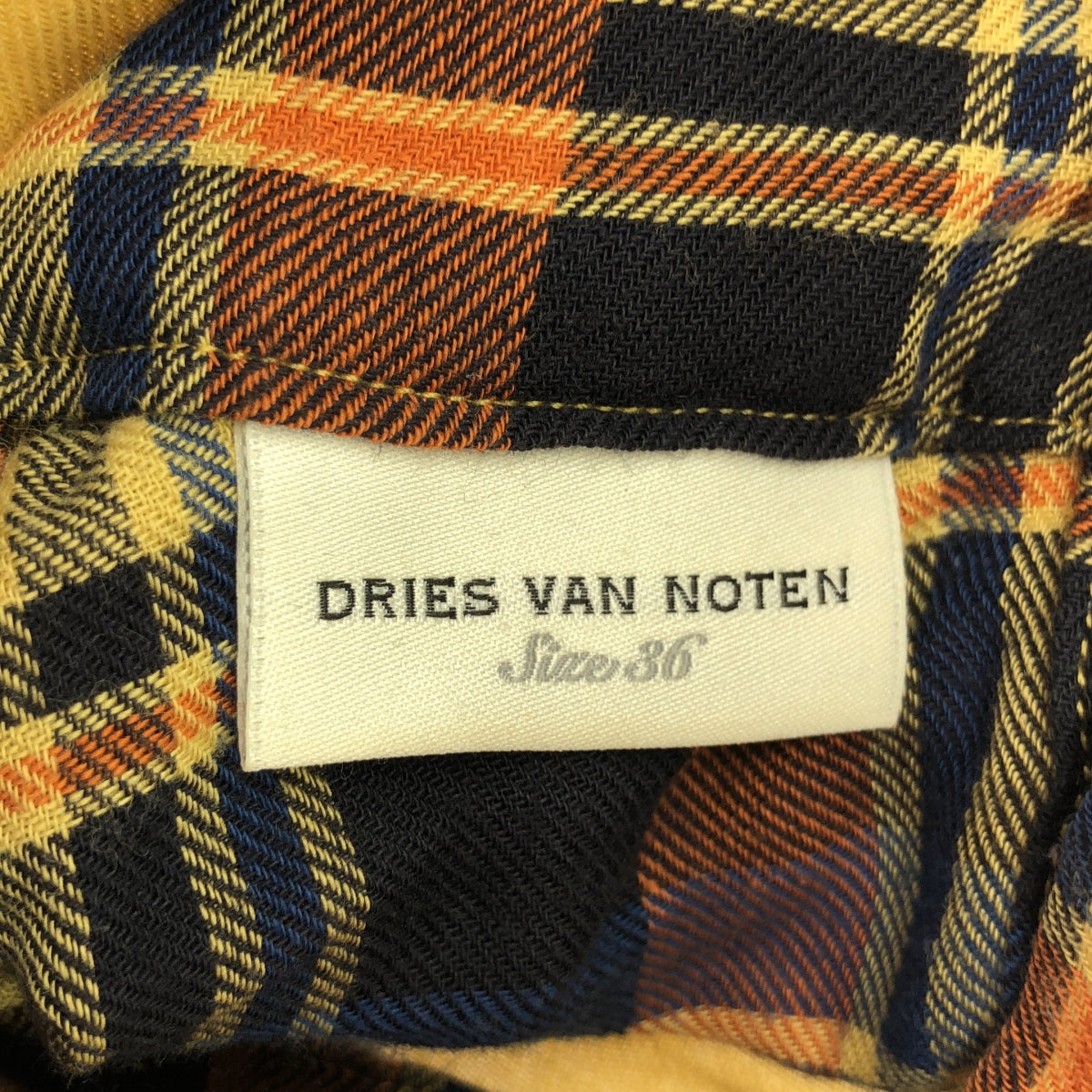 DRIES VAN NOTEN | High neck pullover shirt cut and sew | 36 | Yellow/orange/navy | Women's