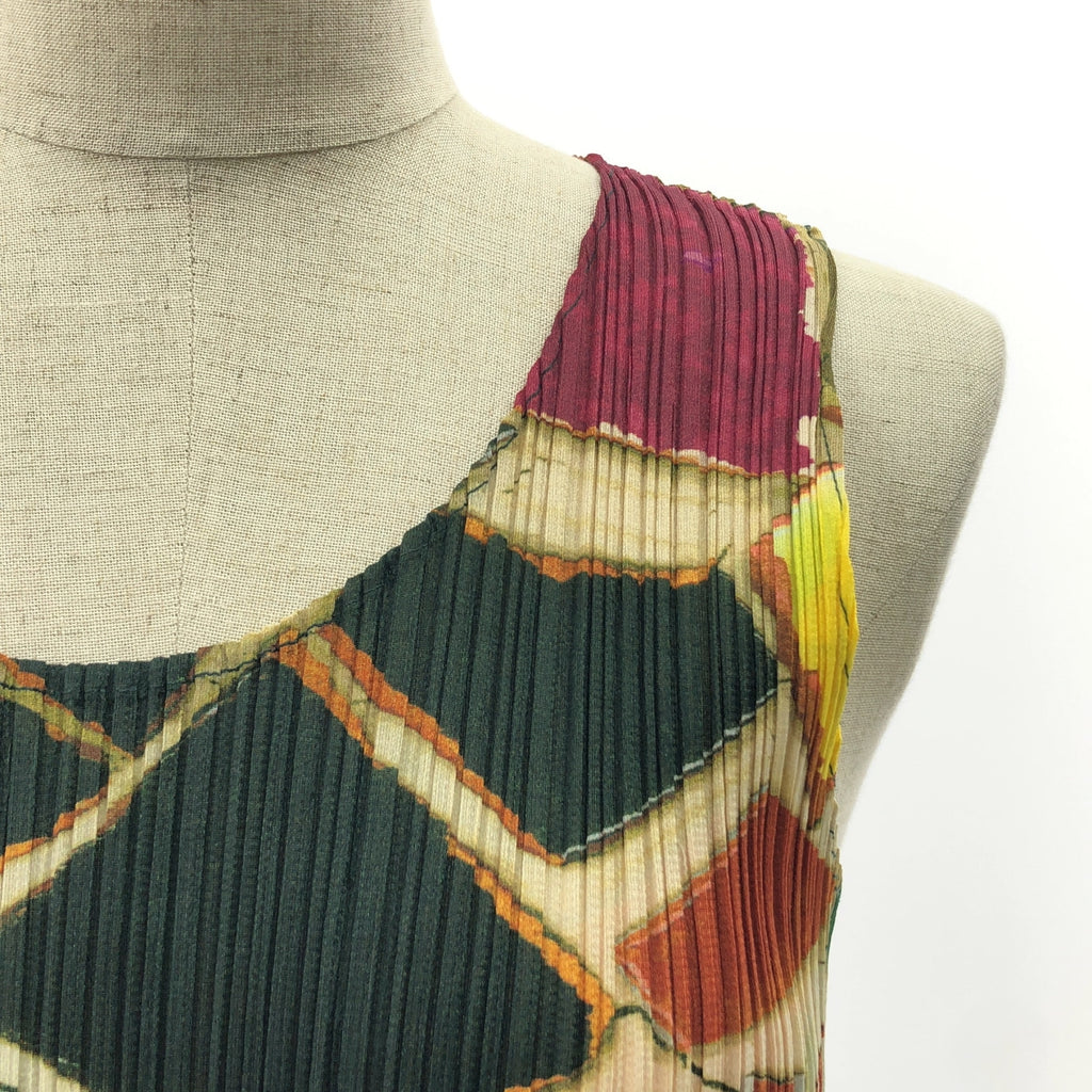 【美品】  PLEATS PLEASE ISSEY MIYAKE / プリーツプリーズイッセイミヤケ | 2003AW | 総柄 ノースリーブ トップス | 3 | マルチカラー | レディース