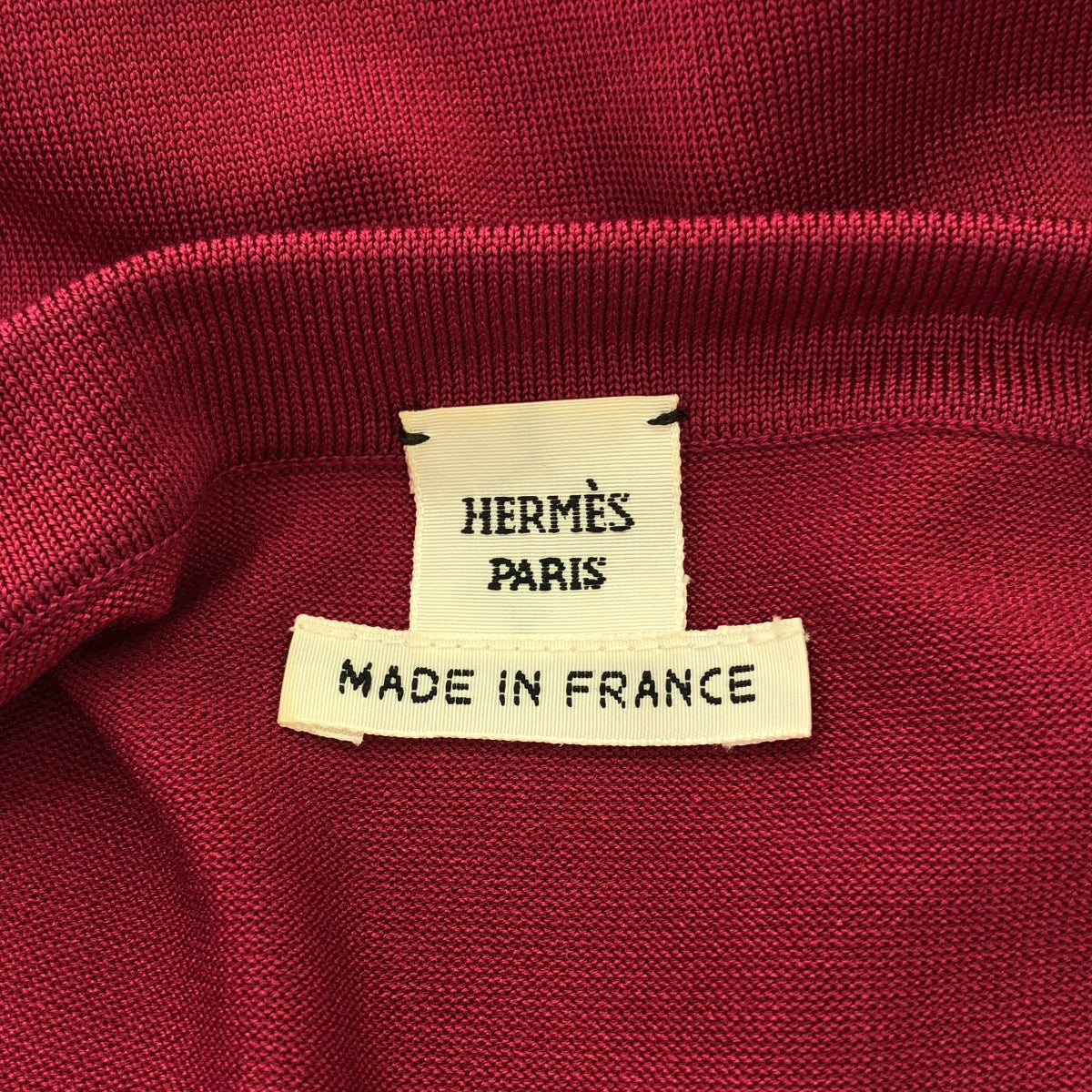 HERMES / 헤르메스 | 실크 다른 소재 전환 총 무늬 리브 니트 풀오버 | 핑크 | 여성