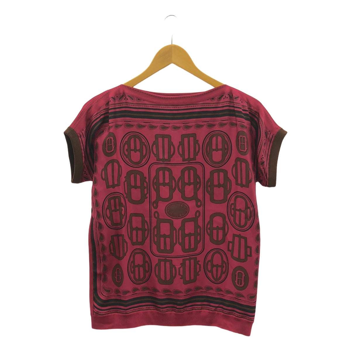 HERMES / Hermes | Silk mixed material switching all-over pattern rib knit pullover |