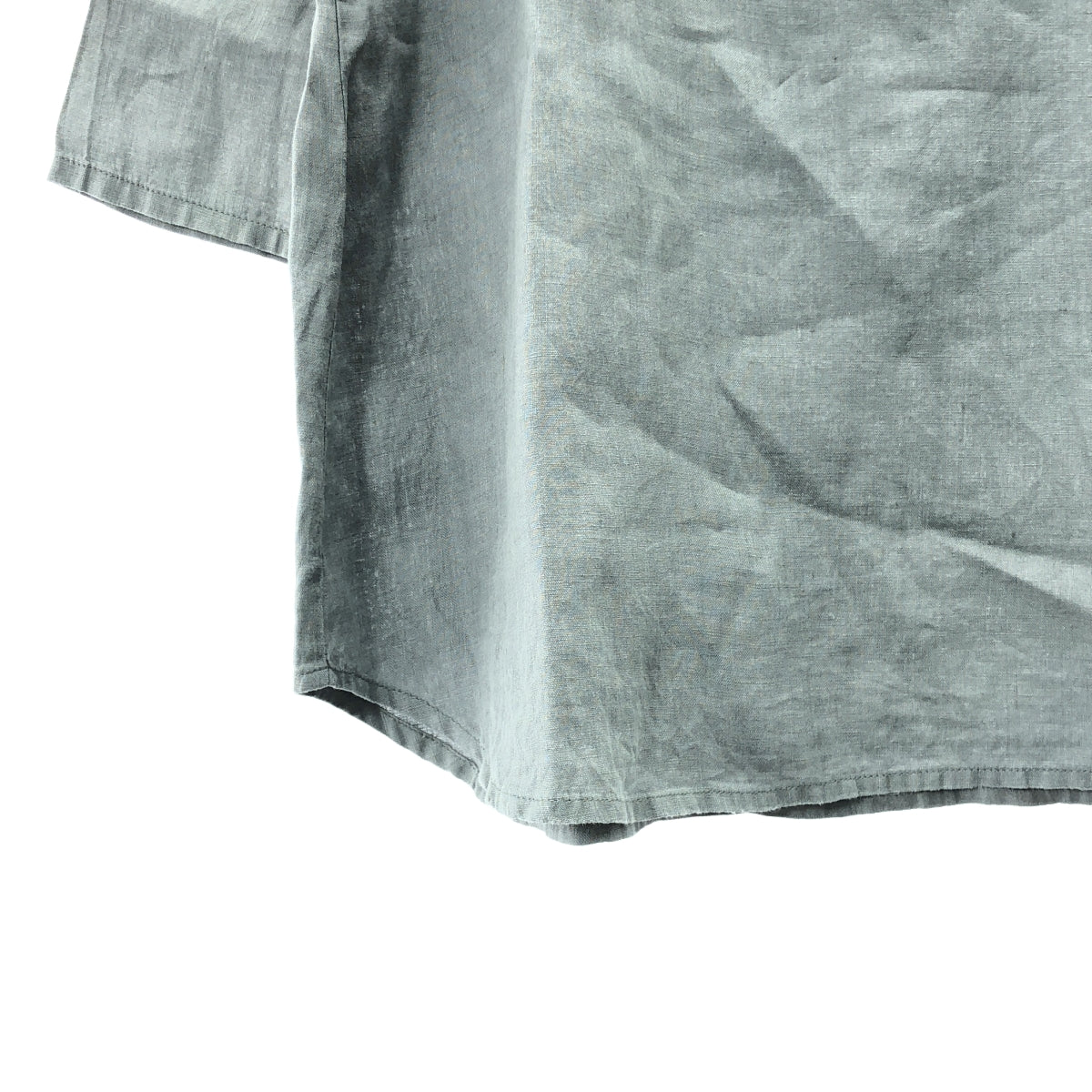 fog linen work / フォグリネンワーク | リネン バンドカラー シャツ | グレー | レディース