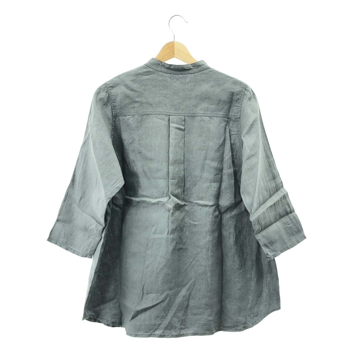 fog linen work / フォグリネンワーク | リネン バンドカラー シャツ | グレー | レディース