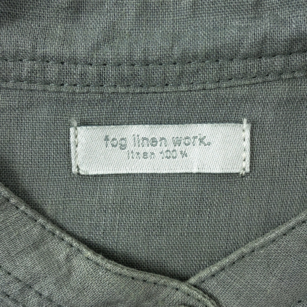 fog linen work / フォグリネンワーク | リネン バンドカラー シャツ | グレー | レディース