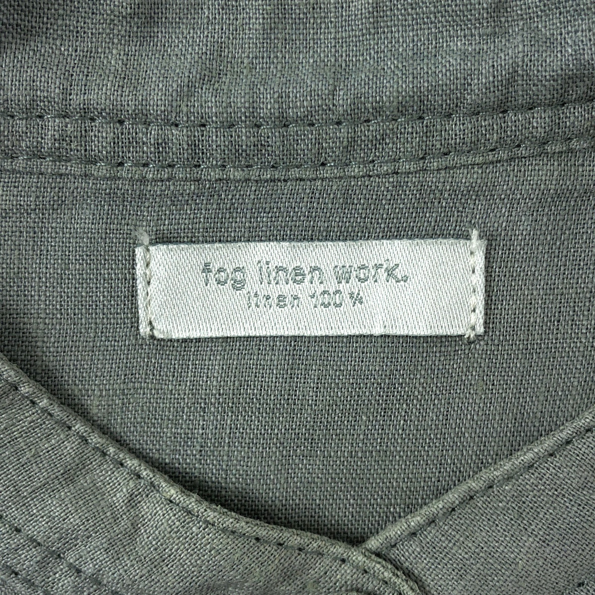 fog linen work / フォグリネンワーク | リネン バンドカラー シャツ | グレー | レディース