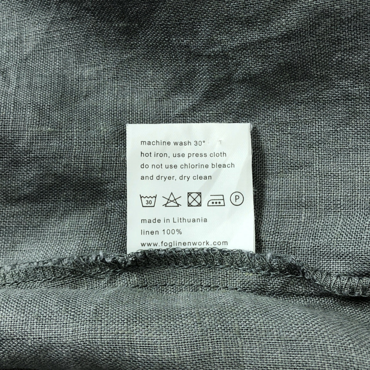 fog linen work / フォグリネンワーク | リネン バンドカラー シャツ | グレー | レディース