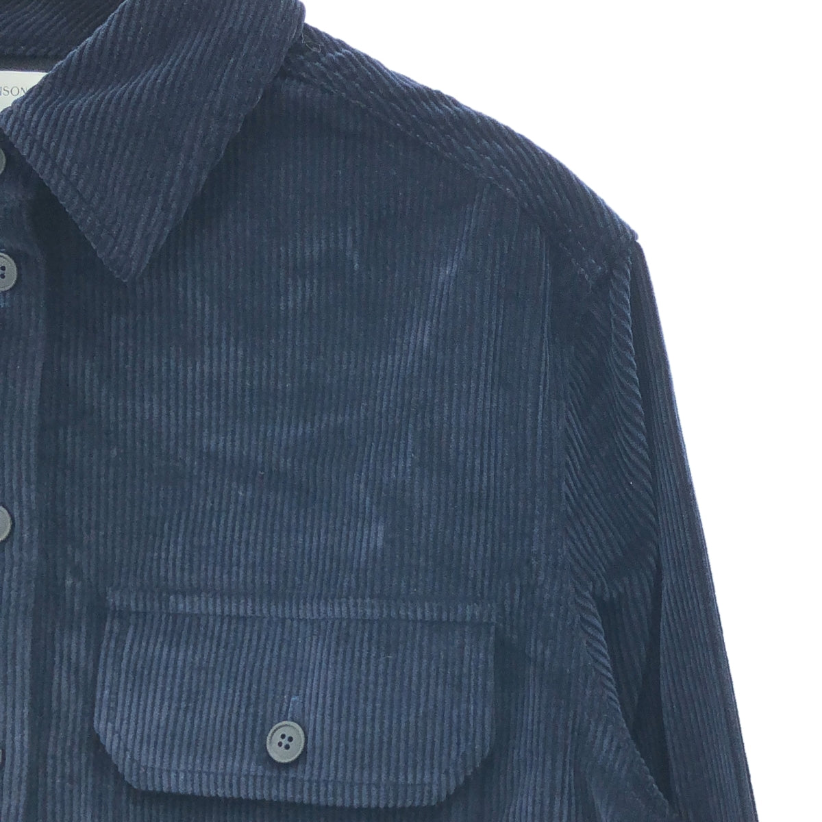 MAISON KITSUNE / メゾンキツネ | DOUBLE POCKET MINI DRESS コーデュロイ シャツワンピース | 34 | ネイビー | レディース