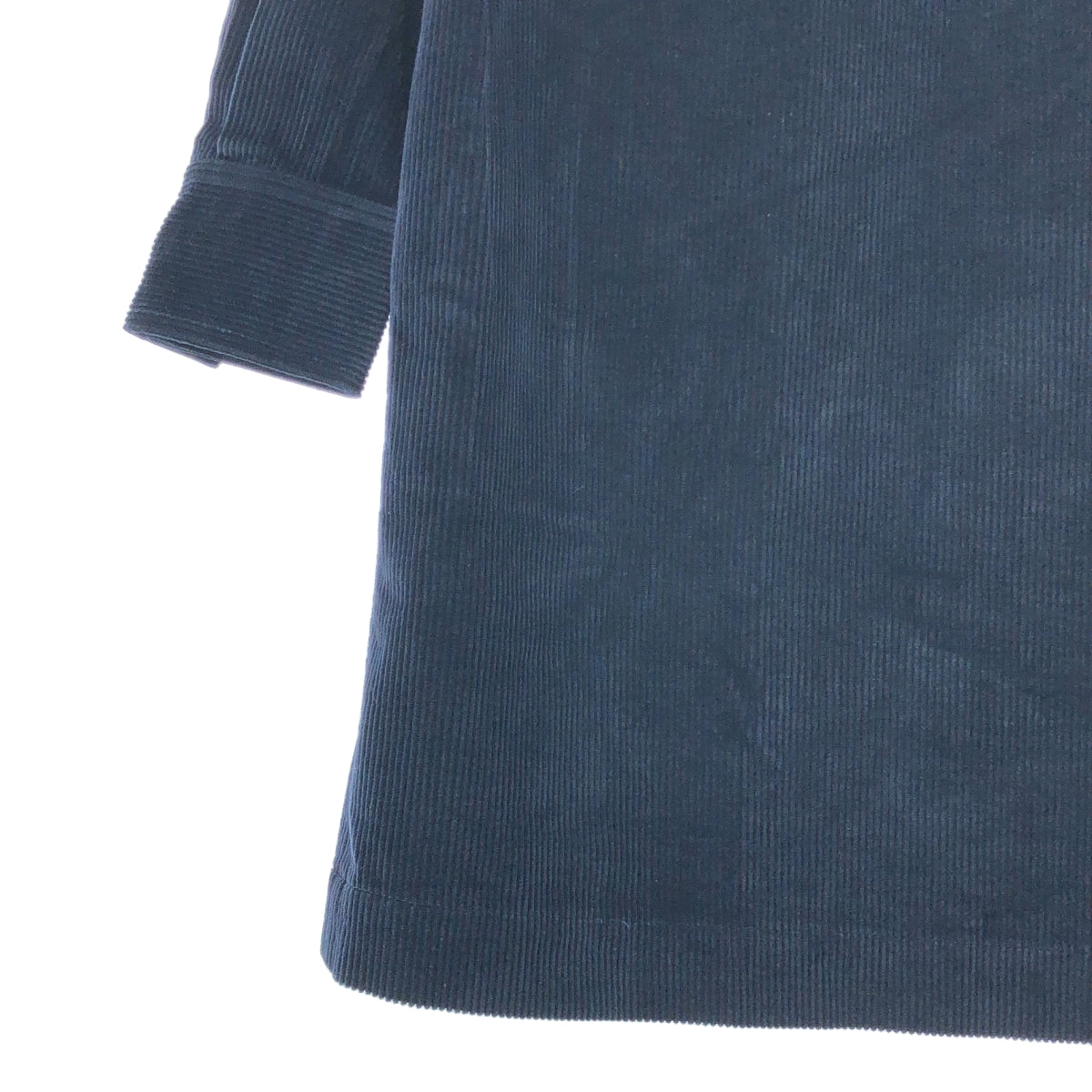 MAISON KITSUNE / メゾンキツネ | DOUBLE POCKET MINI DRESS コーデュロイ シャツワンピース | 34 | ネイビー | レディース