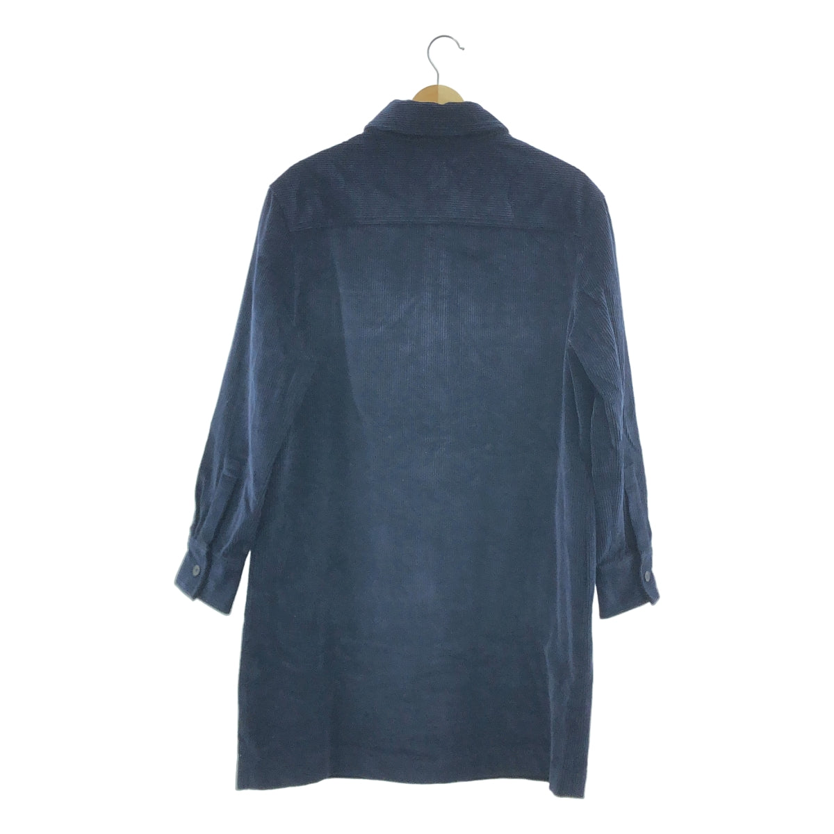 MAISON KITSUNE / メゾンキツネ | DOUBLE POCKET MINI DRESS コーデュロイ シャツワンピース | 34 | ネイビー | レディース