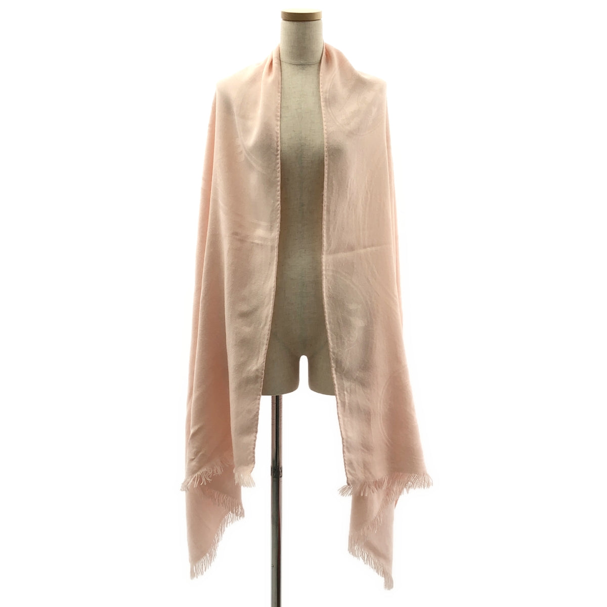 HERMES / 헤르메스 | 뉴 리브리스 / 캐시미어 실크 로고 자카드 대형 프린지 스톨 머플러 |