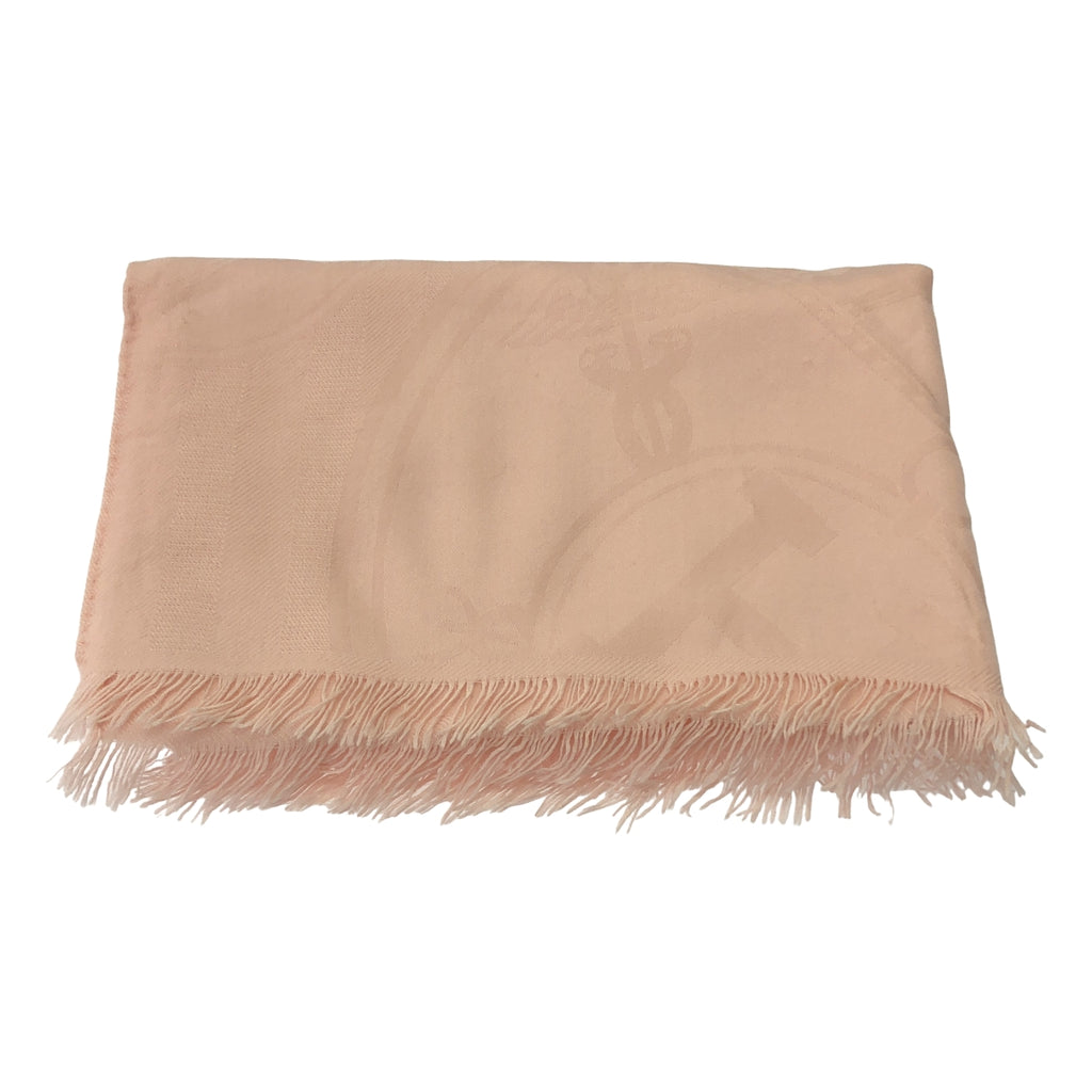 HERMES / 헤르메스 | 뉴 리브리스 / 캐시미어 실크 로고 자카드 대형 프린지 스톨 머플러 |