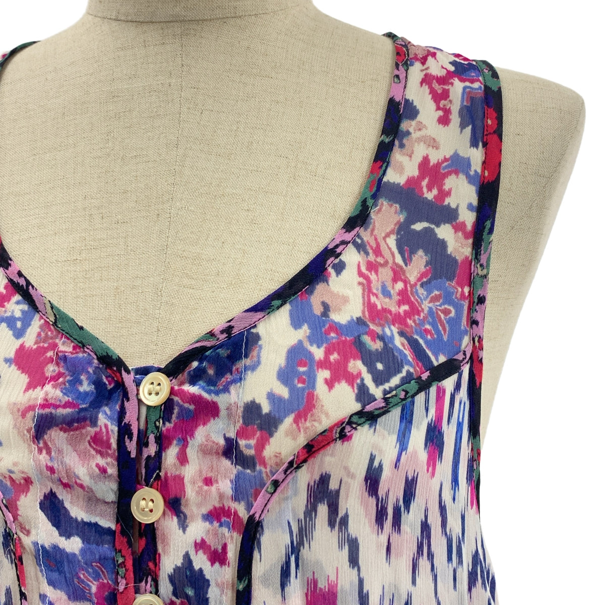 ISABEL MARANT ETOILE | 全身印花透視抽繩蓬鬆洋裝 / 有襯裡 | 尺寸 34 |