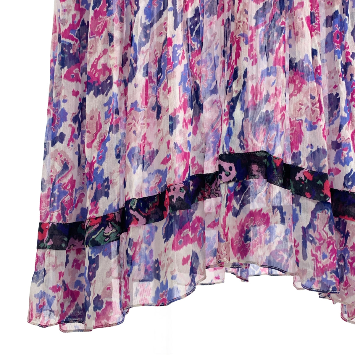 ISABEL MARANT ETOILE | 全身印花透視抽繩蓬鬆洋裝 / 有襯裡 | 尺寸 34 |