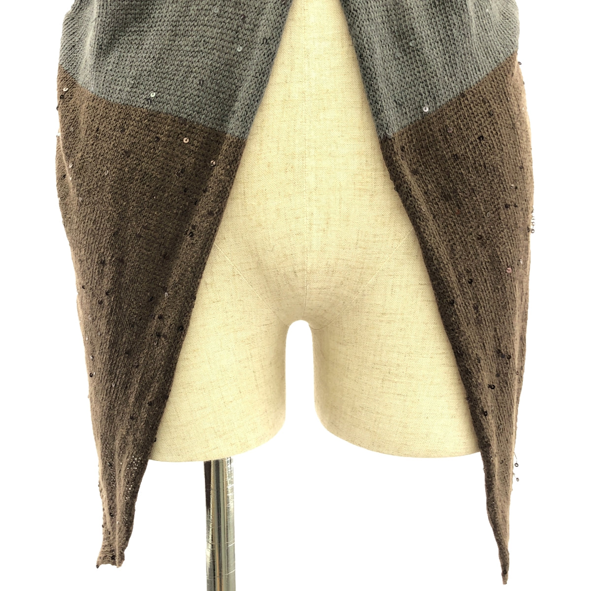 BRUNELLO CUCINELLI | Linen silk sequin knit cardigan | M | Brown/Grey | Women's