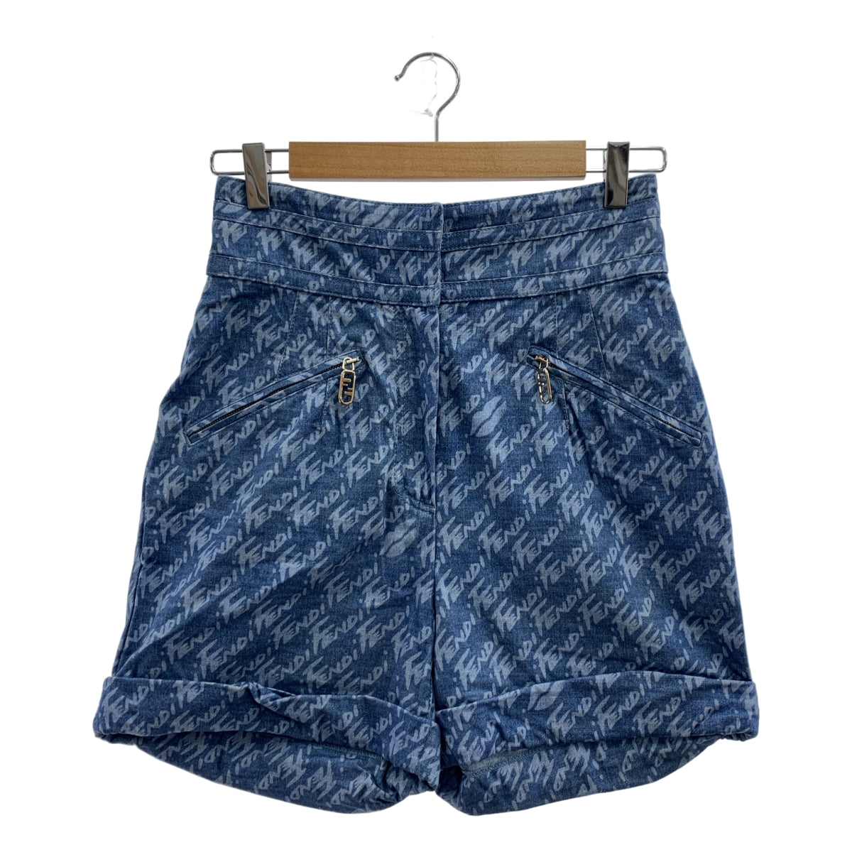 FENDI | 滿印 Logo Zucca 拉鍊短褲 | 尺寸 40 | 女款