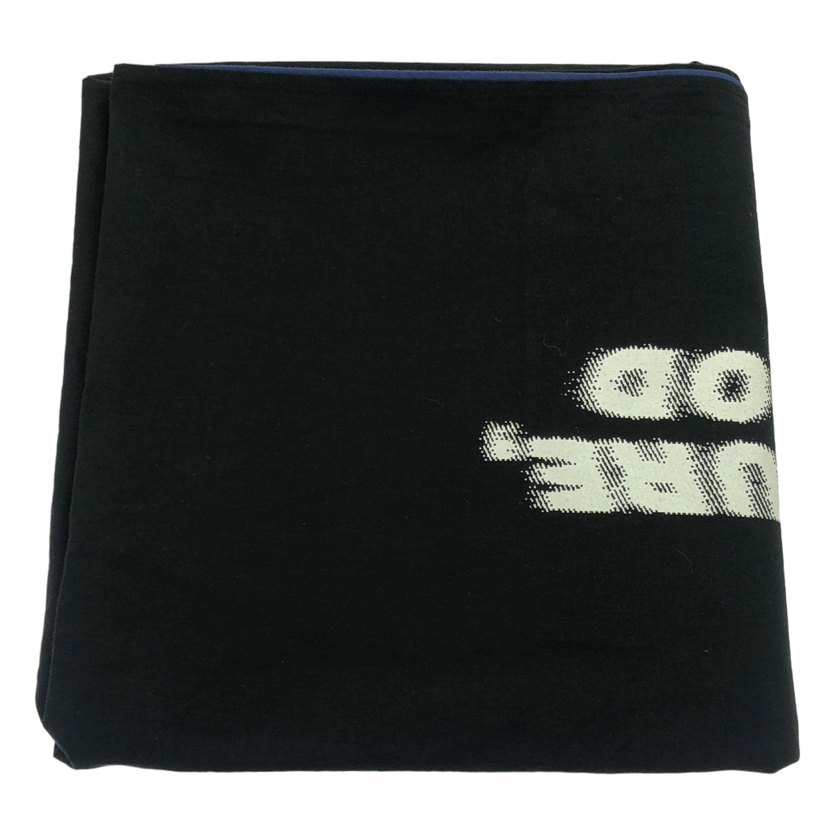 【美品】  COMME des GARCONS / コムデギャルソン | 2021SS | メッセージ ロゴ 大判 ストール | ブラック/ネイビー