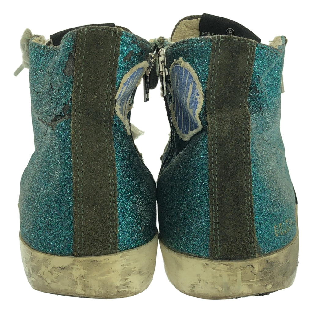 金鵝 (GOLDEN GOOSE) | FRANCY 復古側拉鍊高筒運動鞋 | 36碼 | 藍色 | 女款