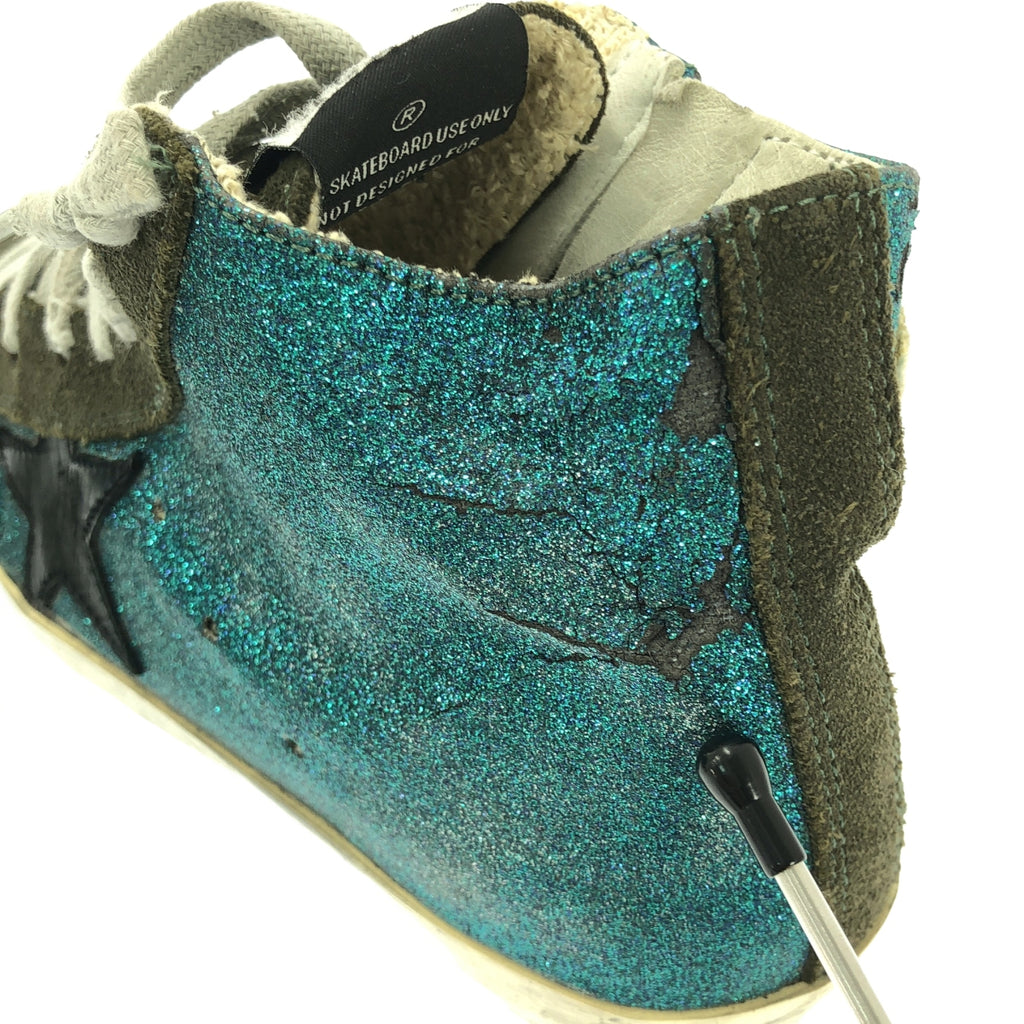 金鵝 (GOLDEN GOOSE) | FRANCY 復古側拉鍊高筒運動鞋 | 36碼 | 藍色 | 女款