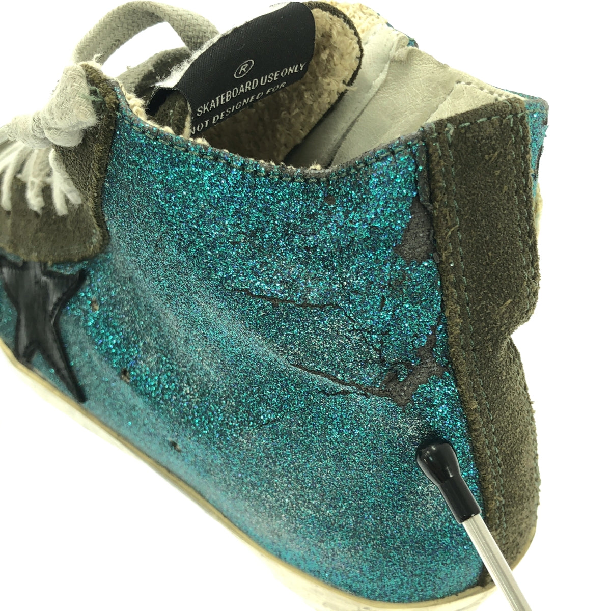 金鵝 (GOLDEN GOOSE) | FRANCY 復古側拉鍊高筒運動鞋 | 36碼 | 藍色 | 女款