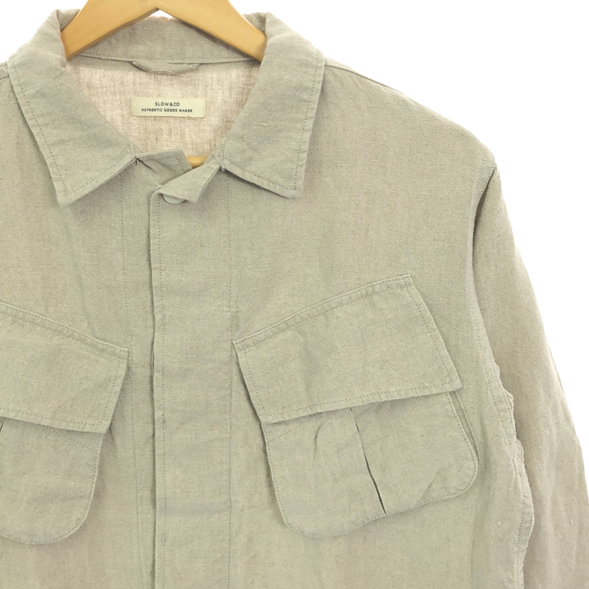 SLOW / 슬로우 | linen jungle fatigue jacket 린넨 정글 파티그 재킷 | 1 | 아이보리 | 남성