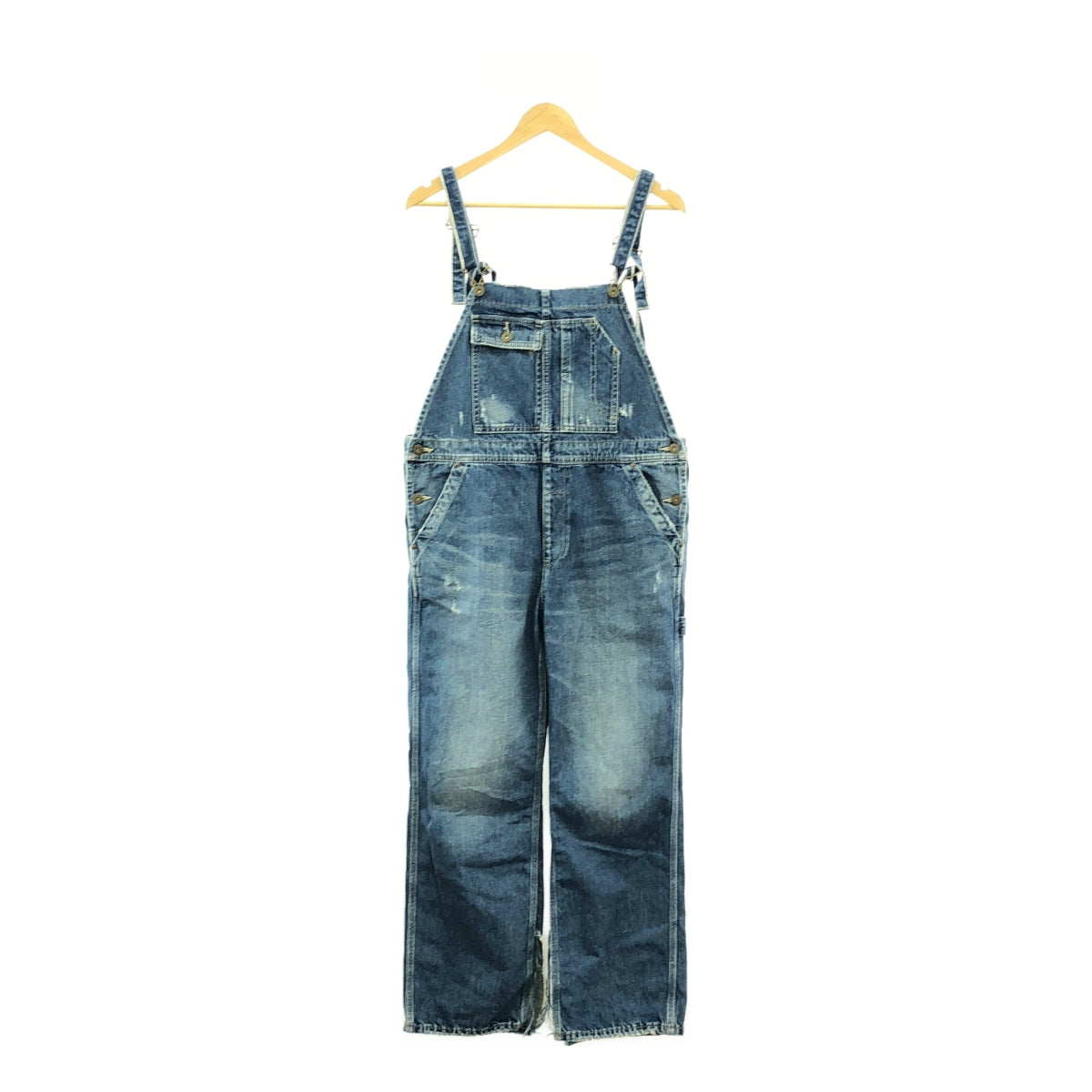 L'Appartement | Distressed Denim Overalls | Size 36 | Indigo | Women's