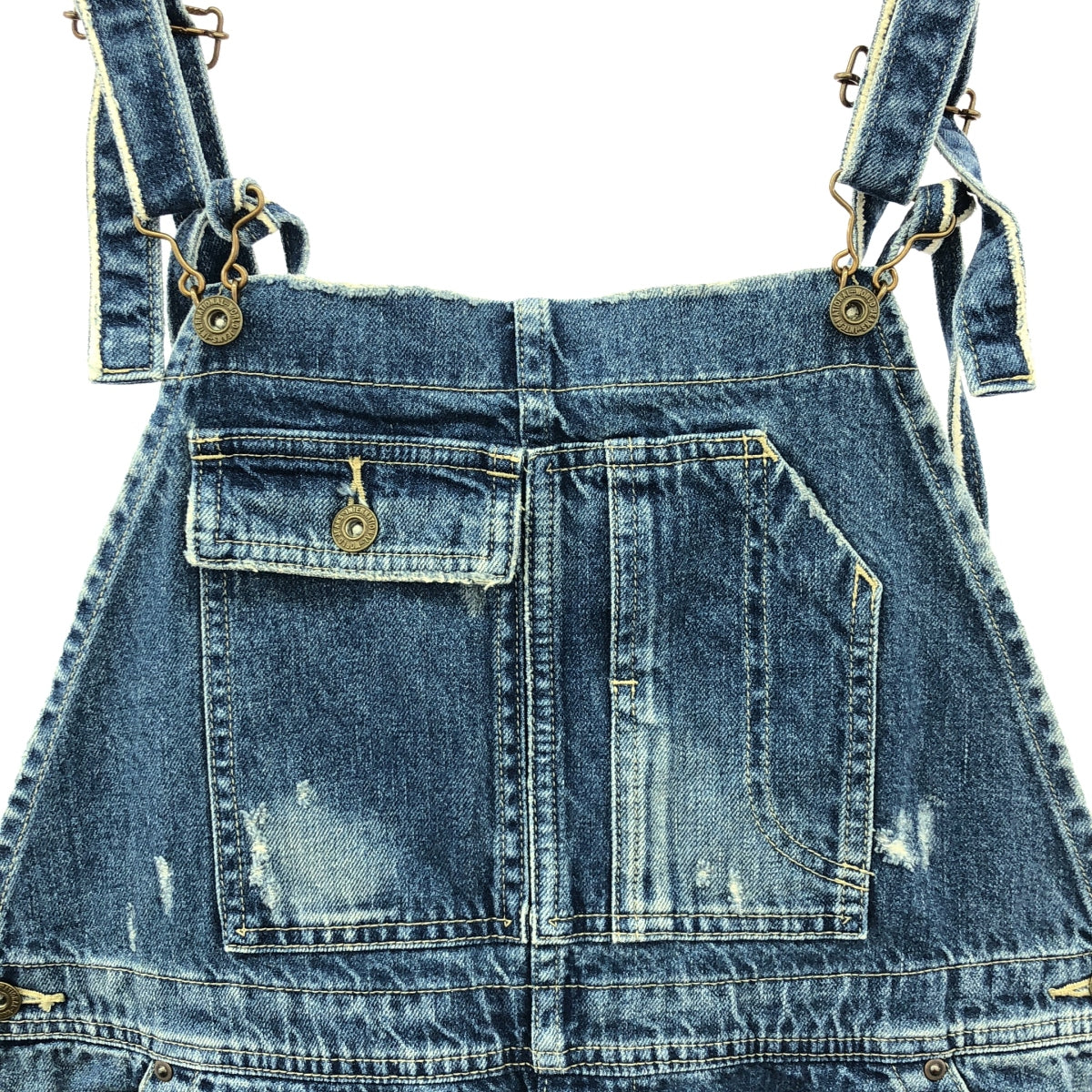 L'Appartement | Distressed Denim Overalls | Size 36 | Indigo | Women's