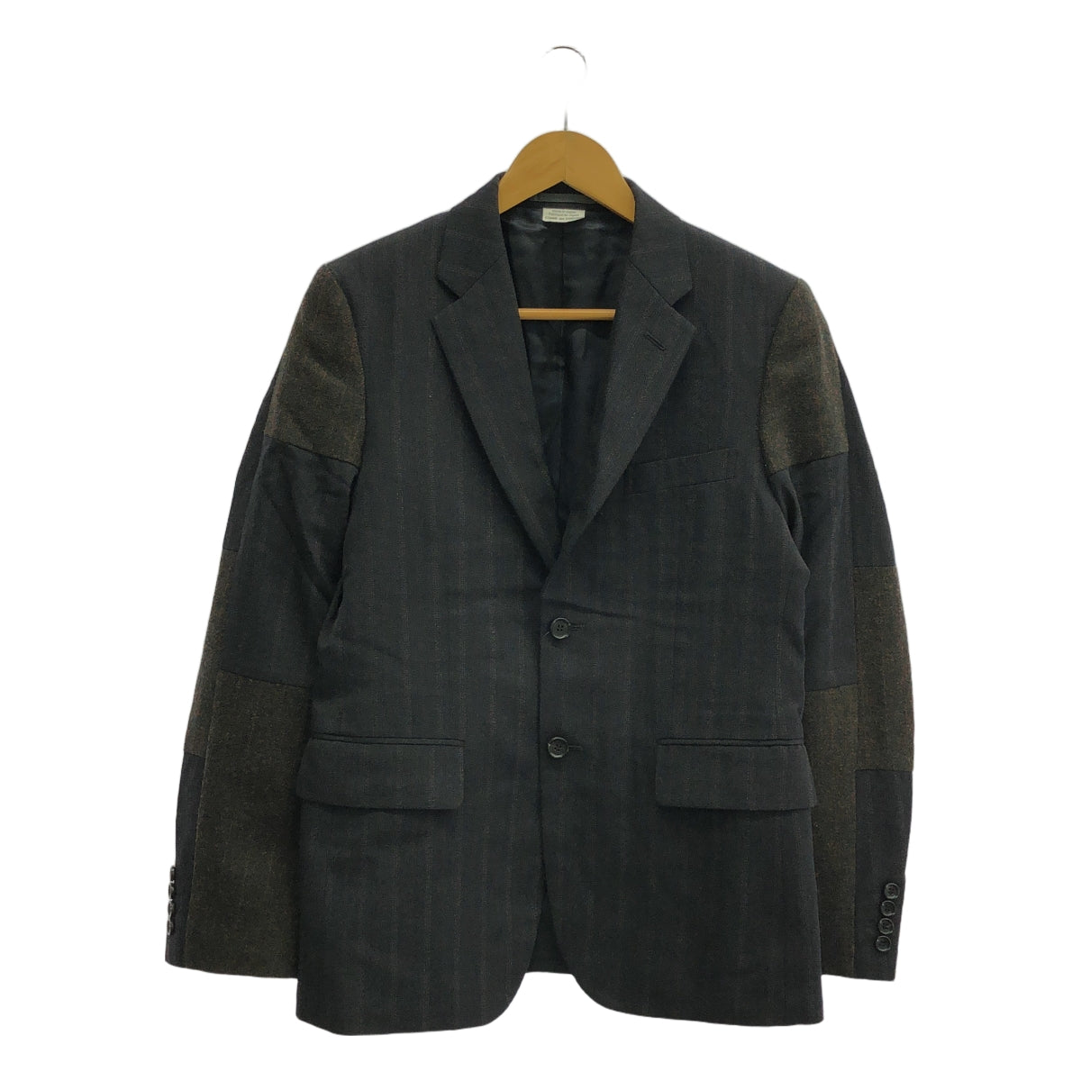 【美品】  COMME des GARCONS HOMME DEUX / コムデギャルソンオムドゥ | 2024AW | ウール ストライプ パッチワーク テーラードジャケット | S | グレー系 | メンズ