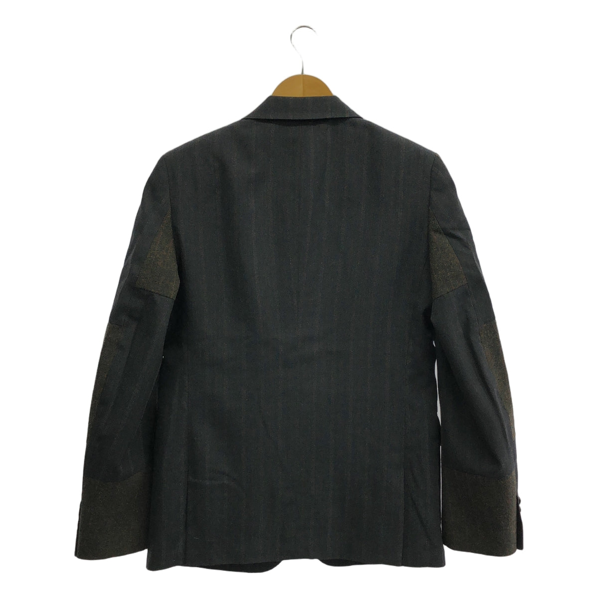 【美品】  COMME des GARCONS HOMME DEUX / コムデギャルソンオムドゥ | 2024AW | ウール ストライプ パッチワーク テーラードジャケット | S | グレー系 | メンズ