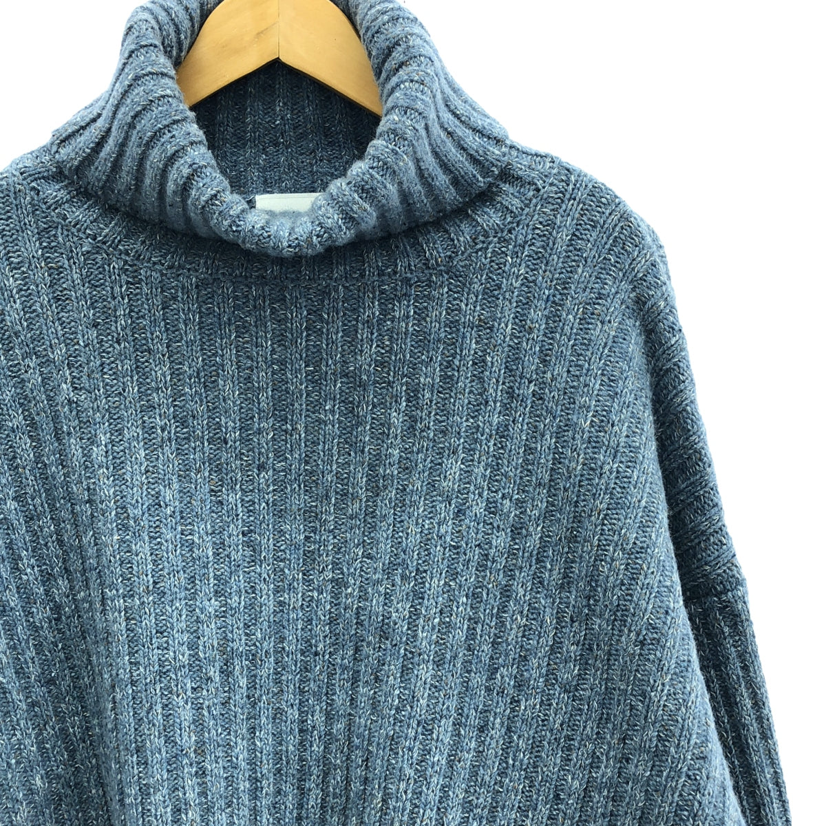 CLANE / CLANE | MIX YARN WIDE RIB TURTLE KNIT TOPS / Turtleneck slit knit | 1 | Blue | Women's