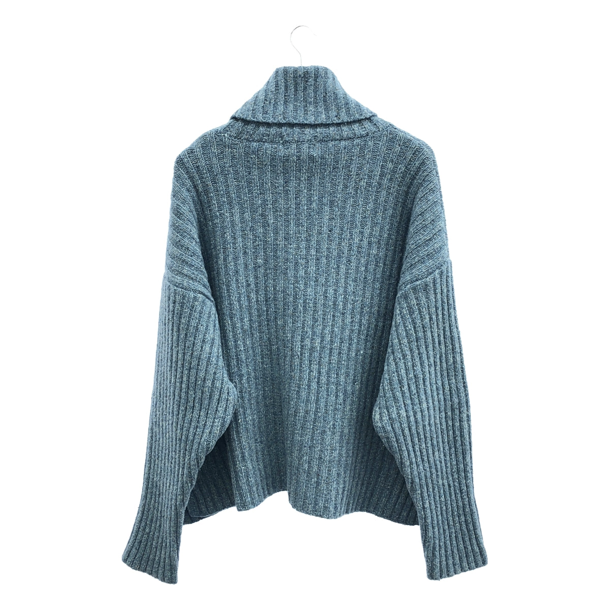 CLANE / CLANE | MIX YARN WIDE RIB TURTLE KNIT TOPS / Turtleneck slit knit | 1 | Blue | Women's