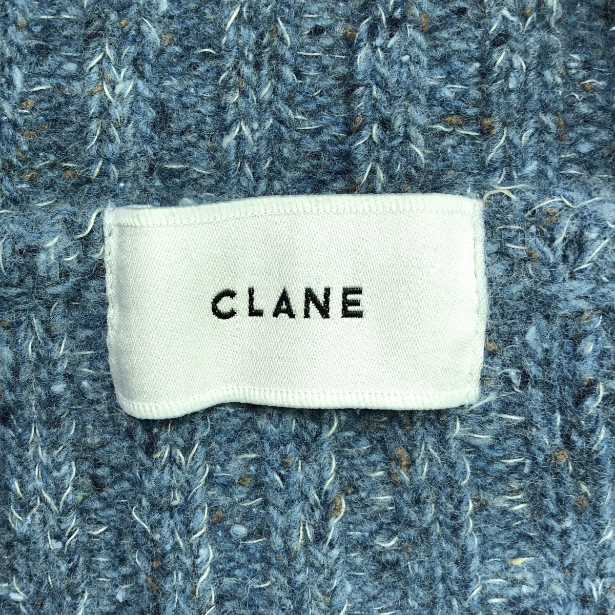 CLANE / CLANE | MIX YARN WIDE RIB TURTLE KNIT TOPS / Turtleneck slit knit | 1 | Blue | Women's