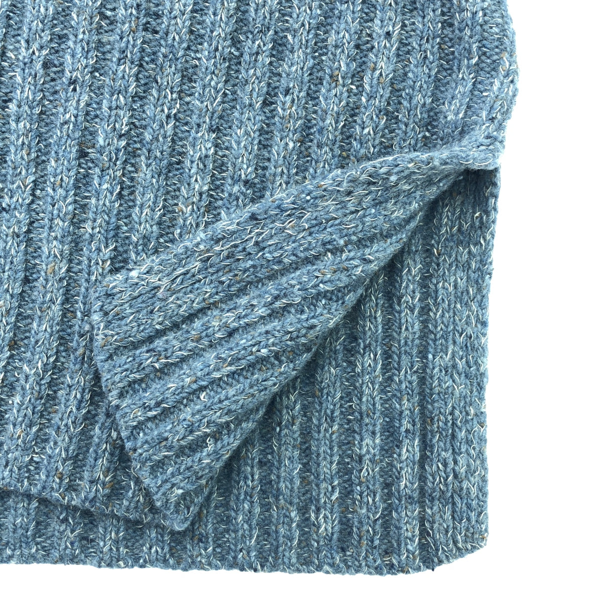 CLANE / CLANE | MIX YARN WIDE RIB TURTLE KNIT TOPS / Turtleneck slit knit | 1 | Blue | Women's